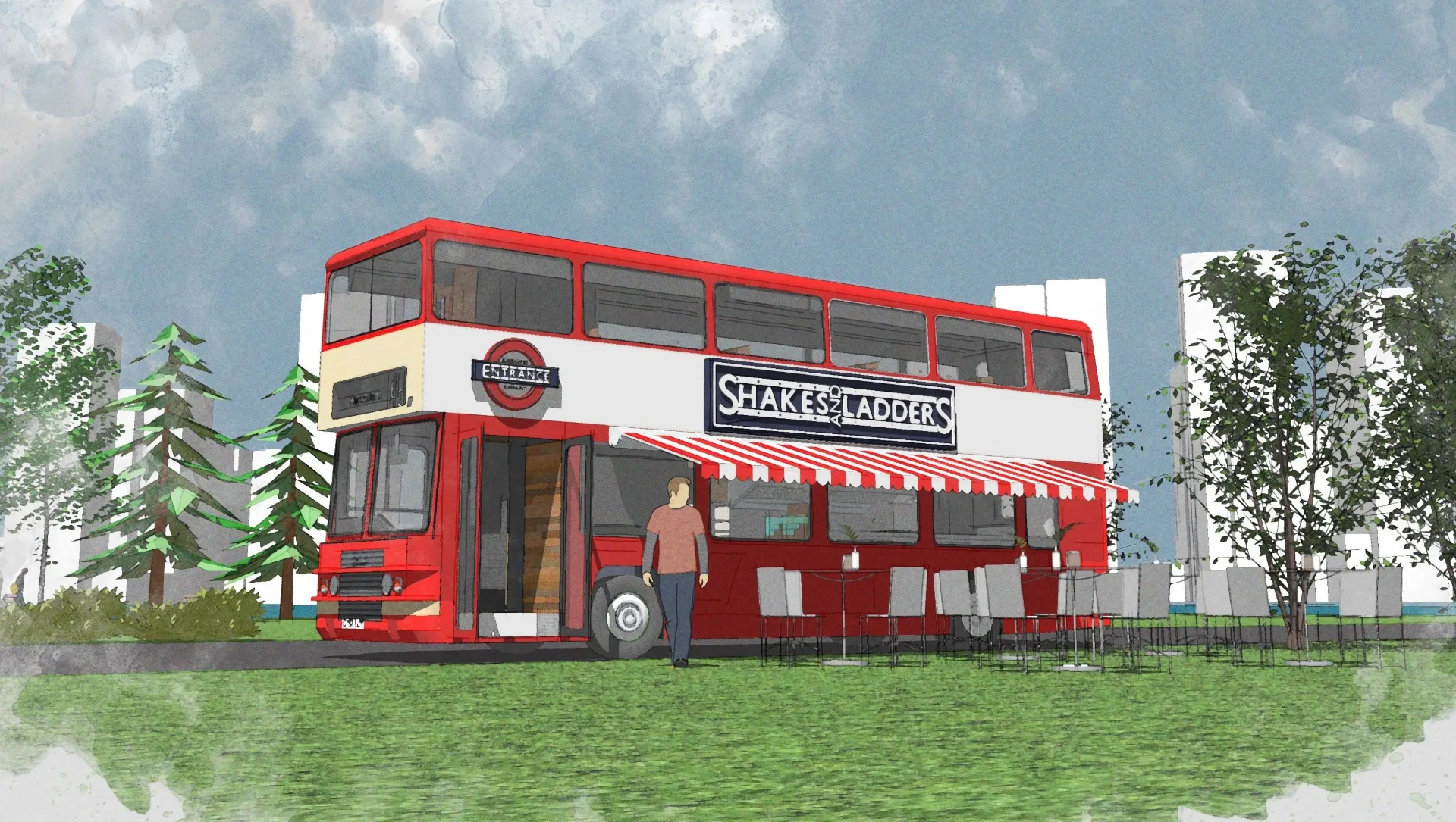 shakes and ladders cafe outside view